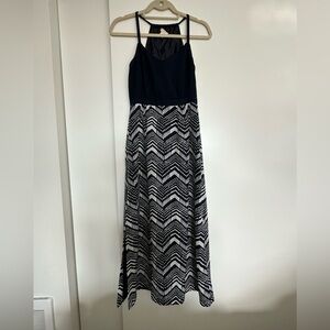 J. Crew Navy and White Maxi Dress